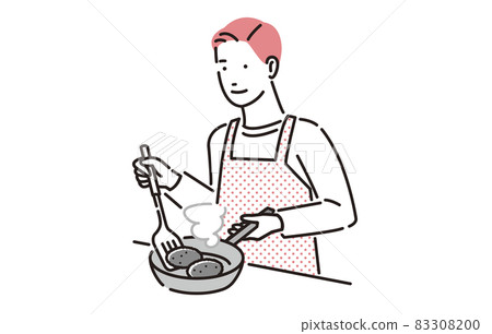 在煎鍋裡做飯的人 83308200