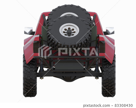 Most prepared red sports race truck for the desert terrain. 83308430