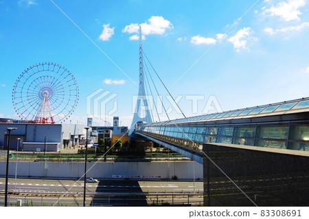 Odaiba Teleport Bridge and Ferris wheel 83308691