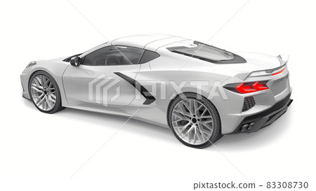 Super sports car on a white background. 3d illustration. Super sports car on a white background. 3d illustration. 83308730