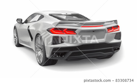Super sports car on a white background. 3d illustration. Super sports car on a white background. 3d illustration. 83308734