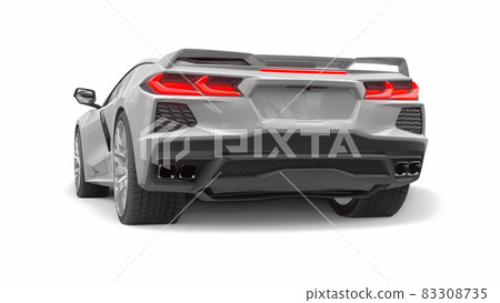 Super sports car on a white background. 3d illustration. Super sports car on a white background. 3d illustration. 83308735