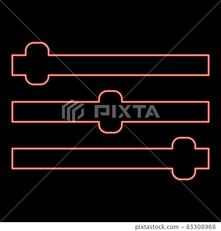 Neon control panel red color vector illustration flat style image 83308968