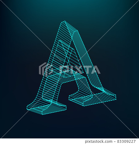 Letter A logotype. Neon Alphabet 83309227