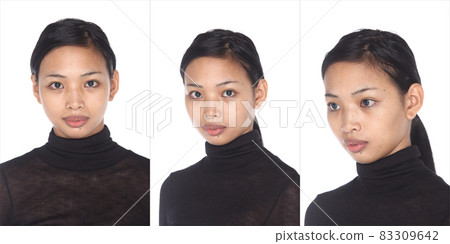 Half body portrait 20s Asian Tanned skin Woman long black hair with fresh face no make up Half body portrait 20s Asian Tanned skin Woman long black hair with fresh face no make up 83309642