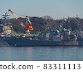 USS Ronald Reagan and Ticonderoga-class Aegis cruiser under renovation at Yokosuka base 83311113