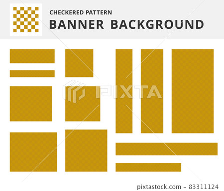 Illustration set of banner backgrounds, templates and frames. Plaid, checkered, gold. 83311124