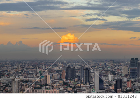 City view of Bangkok before the sunset creates energetic feeling to get ready for the day waiting ahead. 83311248