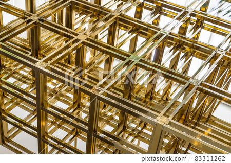 Modern design with Square pattern and geometric structure of ceiling decoration. Modern design with Square pattern and geometric structure of ceiling decoration. 83311262