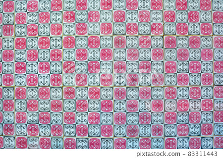 Portuguese azulejo tiles. Watercolor seamless pattern 83311443