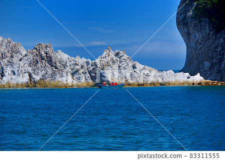Jodogahama / Jodogahama Landmark, Sightseeing Sappa Ship that goes near the mountain of swords, Tohoku, Miyako City, Iwate Prefecture (3) 83311555