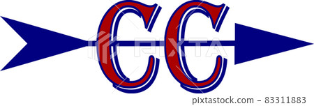 Cross country running logo CC in red with a blue arrow Cross country running logo CC in red with a blue arrow 83311883