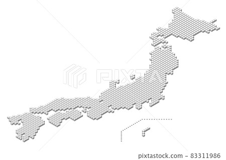 Cube Dot 3D Japan Map 83311986