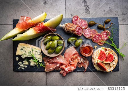Italian appetizer on plate 83312125