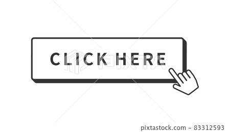 簡單按鈕插圖模板橫幅單色、線條畫、矩形、陰影、手指光標版本 83312593
