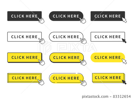 Simple button frame illustration set template banner monochrome, yellow color version 83312654