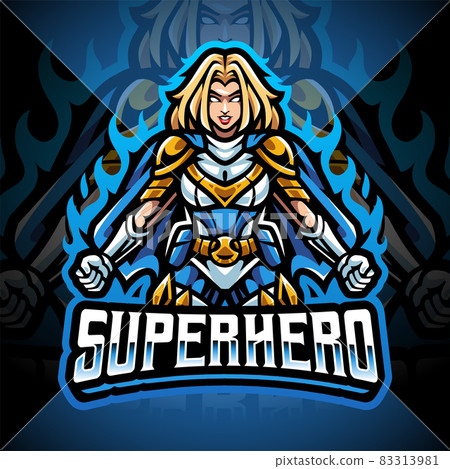 Superhero esport mascot logo design 83313981