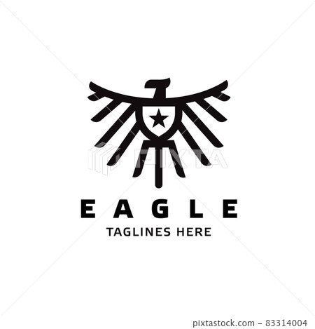 simple outlines Eagle Star logo concept 83314004