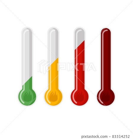Icon thermometer indicator the degree of sharpness of the dish isolated on white background. Sticker for menu restaurant in flat style. Icon thermometer indicator the degree of sharpness of the dish isolated on white background. Sticker for menu restaurant in flat style. 83314252