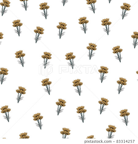 Seamless pattern chamomile on white background. Beautiful ornament summer flowers. Seamless pattern chamomile on white background. Beautiful ornament summer flowers. 83314257