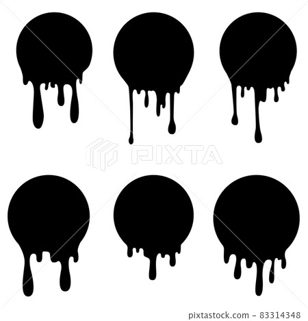 Set of circles with ink splashes. Design element for poster, card, banner, flyer. Vector illustration Set of circles with ink splashes. Design element for poster, card, banner, flyer. Vector illustration 83314348