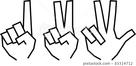 Expression material for the number of hand signs made with angular hands 83314712