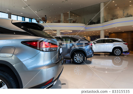 modern stylish car dealership interior with premium car brands 83315535