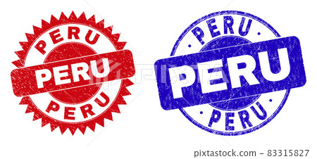 PERU Round and Rosette Watermarks with Unclean Surface 83315827