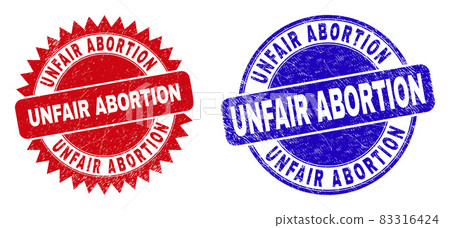 UNFAIR ABORTION Rounded and Rosette Stamps with Unclean Style UNFAIR ABORTION Rounded and Rosette Stamps with Unclean Style 83316424