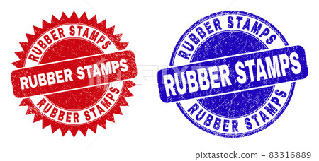 RUBBER STAMPS Round and Rosette Watermarks with Rubber Texture 83316889