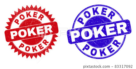 POKER Rounded and Rosette Stamp Seals with Corroded Texture 83317092