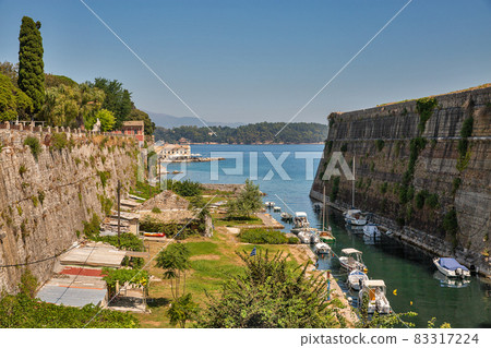 Channel of Old Venetian Fortress. Kerkyra, Corfu, Greece. Channel of Old Venetian Fortress. Kerkyra, Corfu, Greece. 83317224