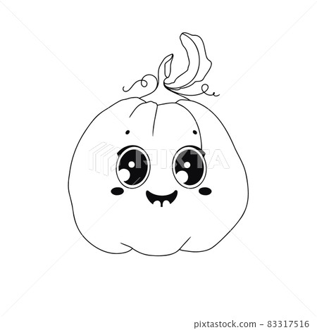 Pumpkin with a smiling face. Halloween pumpkin. Happy Halloween Vector illustration 83317516