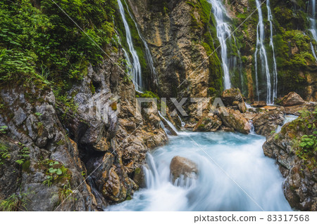Wimbachklamm gorge wich beautiful water streams near Berchtesgaden, Bavaria, Germany Wimbachklamm gorge wich beautiful water streams near Berchtesgaden, Bavaria, Germany 83317568