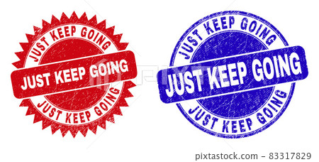 JUST KEEP GOING Round and Rosette Stamps with Distress Style JUST KEEP GOING Round and Rosette Stamps with Distress Style 83317829