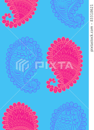 seamless pattern with Indian ornament. Turkish cucumber seamless pattern with Indian ornament. Turkish cucumber 83318621