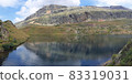Lake Lac Besson against the background of the Grand Rousses massif 83319031