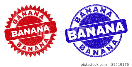 BANANA Rounded and Rosette Stamps with Unclean Texture BANANA Rounded and Rosette Stamps with Unclean Texture 83319176