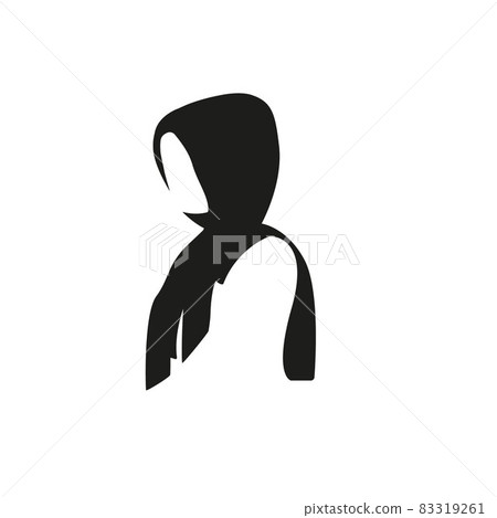 Vector Silhouette Drawing of Muslim Woman with Hijab ,Arab Woman . For Logo Template Icon Hijab Store Muslim Store etc. 83319261
