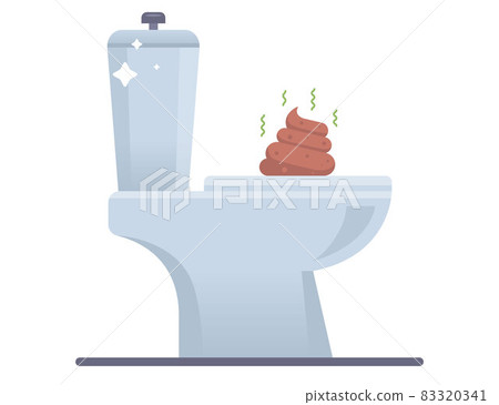 toilet and stinky shit icon on a white background. toilet and stinky shit icon on a white background. 83320341