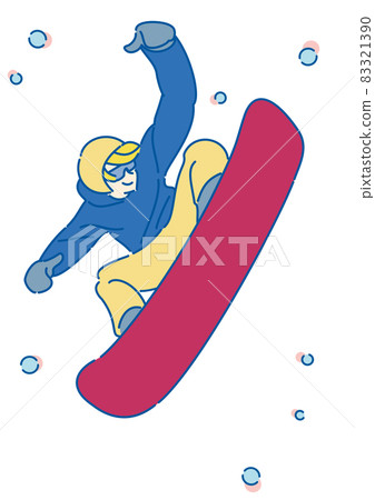 A person who slides coolly on a snowboard 83321390