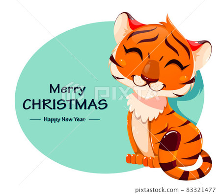 Tiger cub cartoon character. Cute little tiger 83321477