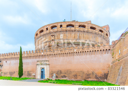 Castel Sant Angelo, or Mausoleum of Hadrian, detailed view. Rome, Italy Castel Sant Angelo, or Mausoleum of Hadrian, detailed view. Rome, Italy 83321546
