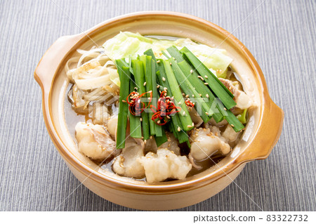 Motsunabe in a small clay pot of the size of one person. Motsunabe in a small clay pot of the size of one person. 83322732