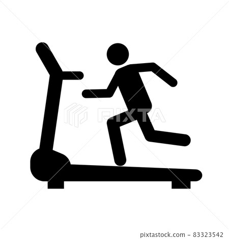 cross trainer machine icon on white background. training sign. running symbol. flat style. cross trainer machine icon on white background. training sign. running symbol. flat style. 83323542