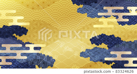 Japanese pattern cloud New Year's card background 83324626