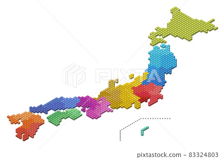 Cube Dot 日本的 3D 地圖（按地區） 83324803