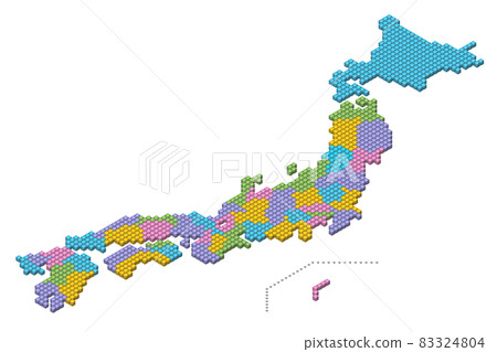 Cube Dot Map of Japan (by prefecture) - Stock Illustration [83324804 ...