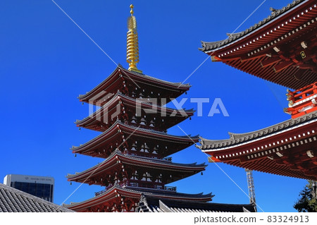 Five-storied pagoda of Senso-ji Temple Five-storied pagoda of Senso-ji Temple 83324913