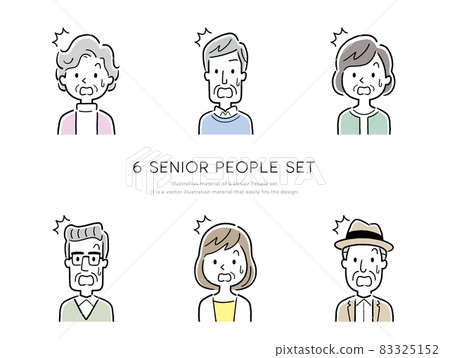 Vector illustration material: senior person, icon set 83325152